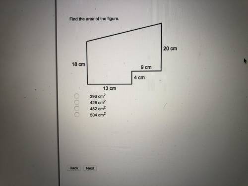 Find the area of the figure.