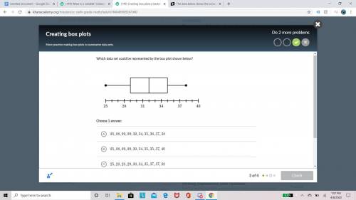 Which data set could be represented by the box plot shown below?