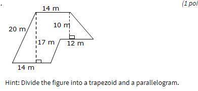 A. 298 m2 B. 304 m2 C. 258 m2 please explain too