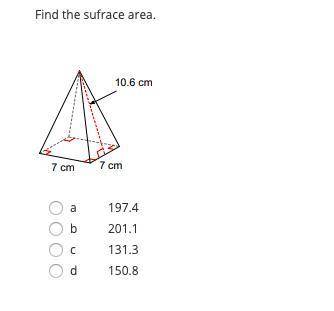 Please help me find the surface area