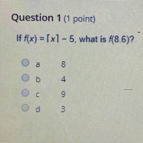 If f(x) = [x] - 5, what is f(8.6)?