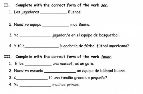 Pls answer theses spanish questions ...... thank you for helping me if you do