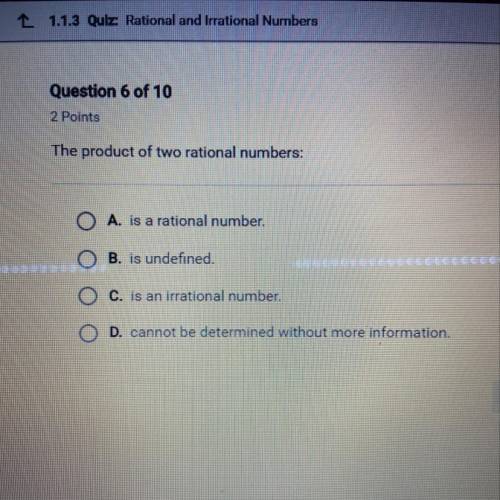 The product of two rational numbers: