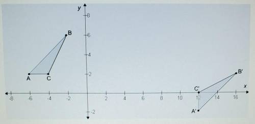 A sequence of transformations maps ∆ABC to ∆A′B′C′. The sequence of transformations that maps ∆ABC t