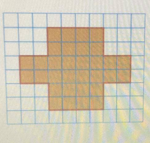 Estimate the perimeter and the area of the shaded figure to the nearest whole number.