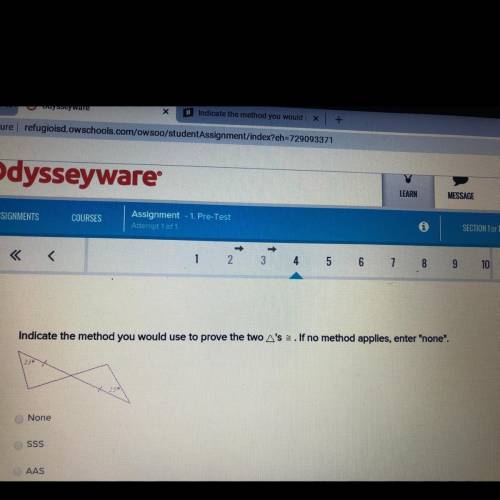 Indicate the method you would use to prove the two A's. If no method applies, enter