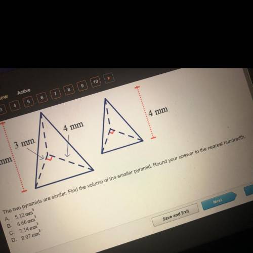 The two pyramids are summer. Find the volume of the similar pyramid.