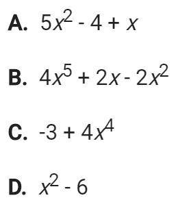 A little help here?  Which of the following is a trinomial with a constant term?