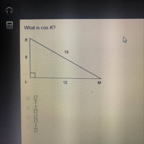 What is cos K? I suck at math:(