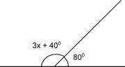 The angles below are supplementary. What is the value of x? Plz explain how and why 16.6 20 26.7 40