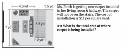 PLEASE HELP ANSWER FAST!! Ms. Finch is getting new carpet installed in her living room and hallway.