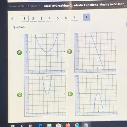 Select the graph of the quadratic function. f(x)=-6x^2