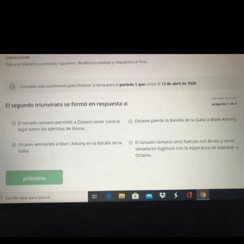 El segundo triunvirato se formó en respuesta a: