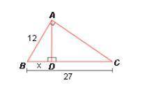 Please Hurry!What is the value of x in the figure below? In this diagram, △ABD~△CAD.Is it:A. \frac{2