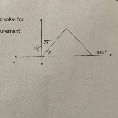 10.) Write an equations to solve for the unknown angle measurement.