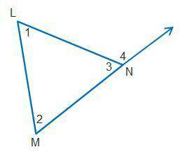 Which angle is an adjacent interior angle?1234
