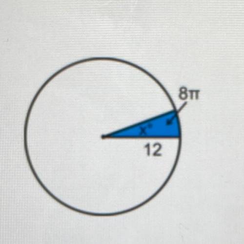 Find the Central Angle of the shaded sector given the radius and the area of that sector. Answer sho