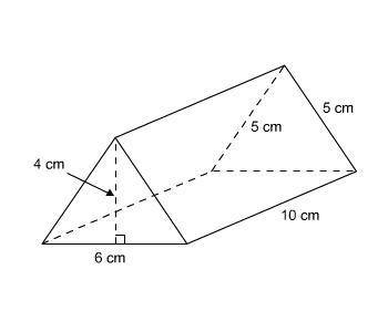 What is the surface area of this prism? (100 Points) 184 cm2 240 cm2 120 cm2 122 cm2