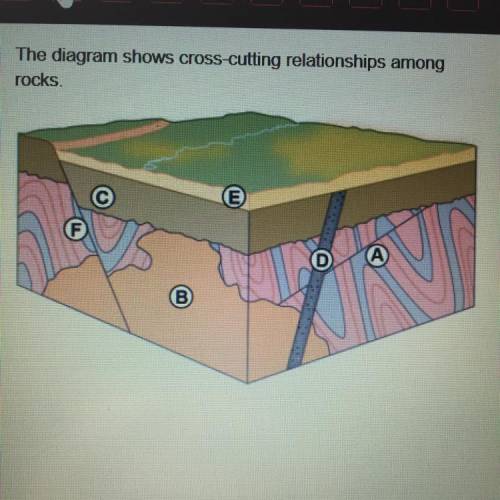 The diagram shows cross-cutting relationships among rocks Which statement accurately describes the g