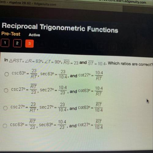 Which ratios are correct??