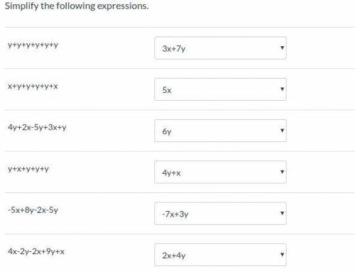 Simplify the following expressions