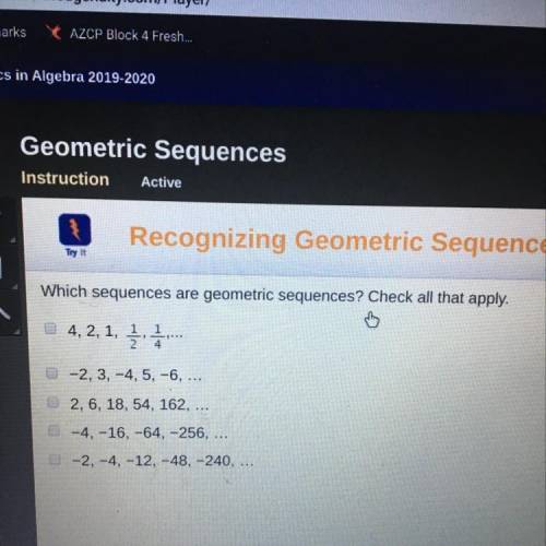 Which sequences are geometric sequences? Check all that apply.