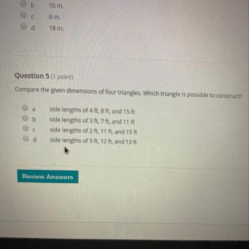 Who do you compare given dimensions of four triangles?