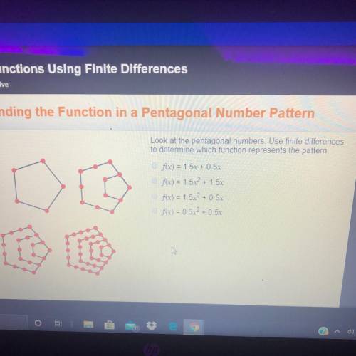 Look at the pentagonal numbers. Use finite differences to determine which function represents the pa