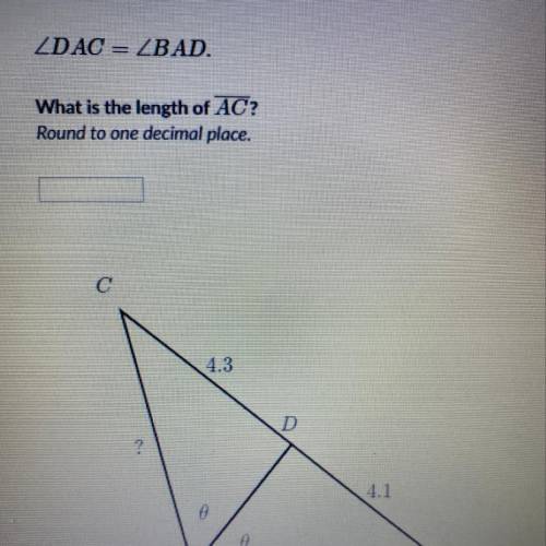 Angle DAC=Angle BAD what is the length of Line AC