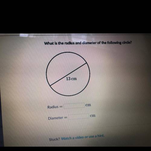 What is the radius and diameter of the following circle