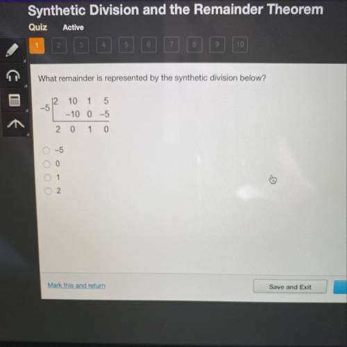 What remainder is represented by the division below