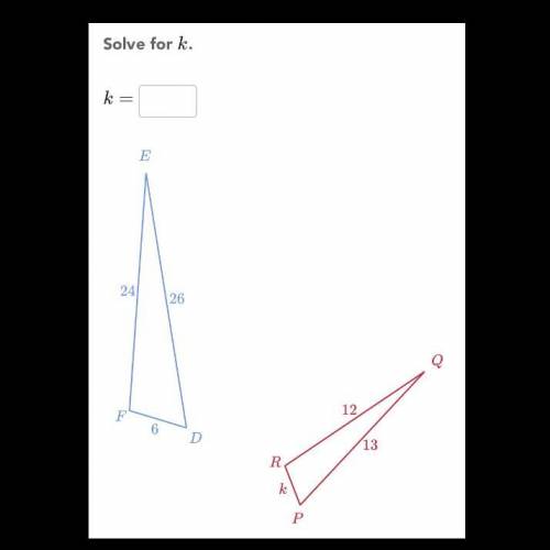 How do I solve for K on the bottom triangle?