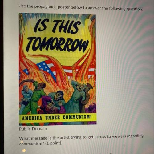What message is the artist trying to get across to viewers regarding communism?  1) Communism leads