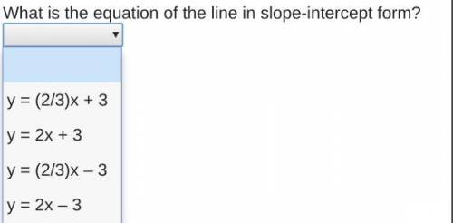 On a coordinate plane, a line goes through (0, 3) and (x, y). A triangle has a rise of 2 and run of