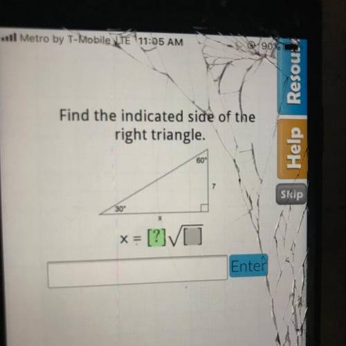 Find the indicated side of the right triangle