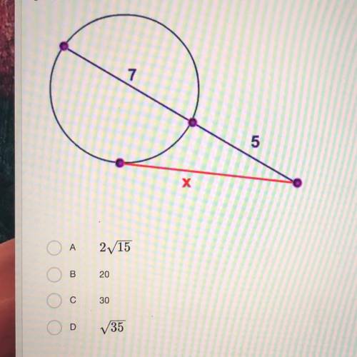 Solve for X ???  A. 2 / 15 B. 20 C. 30 D. / 35