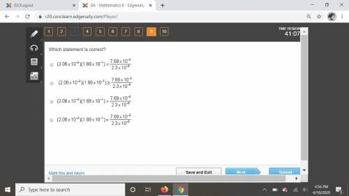 Which statement is correct? (2.06 times 10 Superscript negative 2 Baseline) (1.88 times 10 Superscri