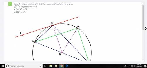 NOBODY KNOWS THIS... PLEASE PLEASE HELP Using the diagram at the right, Find the measures of the fol