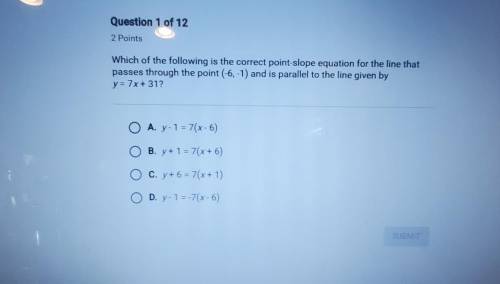 Help please with point slope equation. picture of the Answers and question above