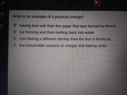 Which is an example of a physical change