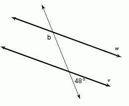 If ↔w||↔v, find the measurement of angle b. ∠b =