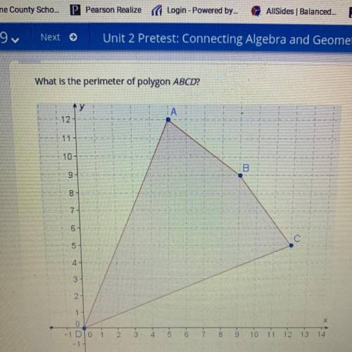 What is the perimeter of polygon abcd?