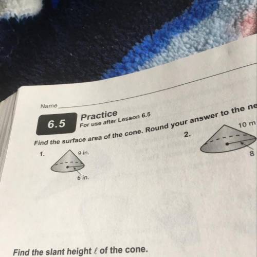 Find the surface area of the cone . Round your answer to the nearest tent