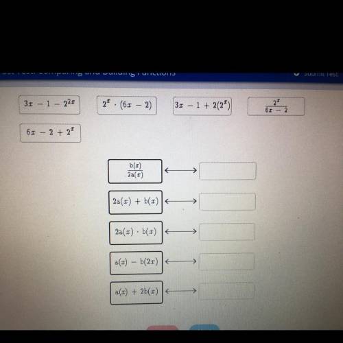 Drag the tiles to the correct boxes to complete the pairs. Use a(x) and b(x) shown below to evaluate