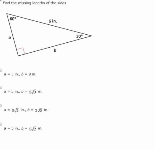 Find the missing lengths of the sides.