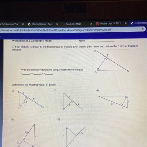 Write the similarity statement comparing the three triangles