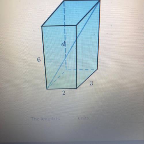 Pythagorean theorem in 3D What is the length of the diagonal, d, of the rectangular prism shown belo