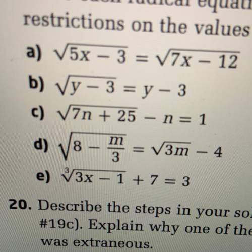 How do i solve 19. c)