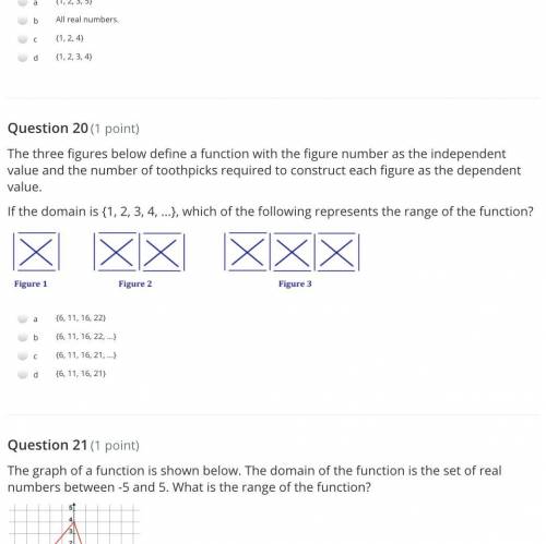 The three figures below define a function with the figure number as the independent value and the nu