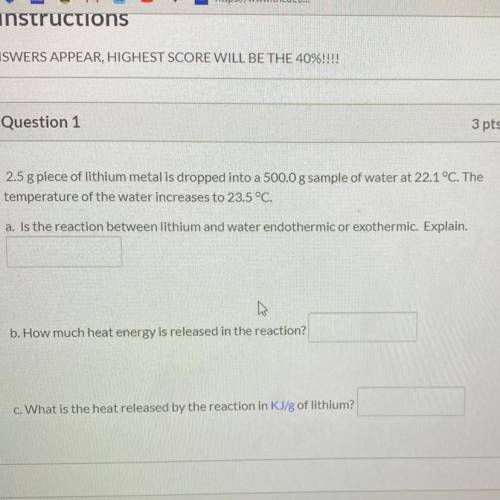 Is the reaction between lithium and water endothermic or exothermic. Explain